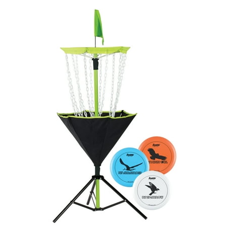 Franklin Sports Disc Golf Set - Includes Disc Golf Basket, 3 Golf Discs and Carrying (Best Disc Golf Basket)