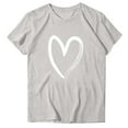 thumbnail image 6 of Cutuoiiu Women's Love Heart Print Casual Valentines Short Sleeve Tops Gifts, 6 of 7