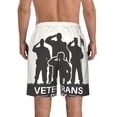 thumbnail image 3 of KLL Veterans Day Men's Casual Summer Beach Shorts Hawaiian Shorts with Pockets-XX-Large, 3 of 5