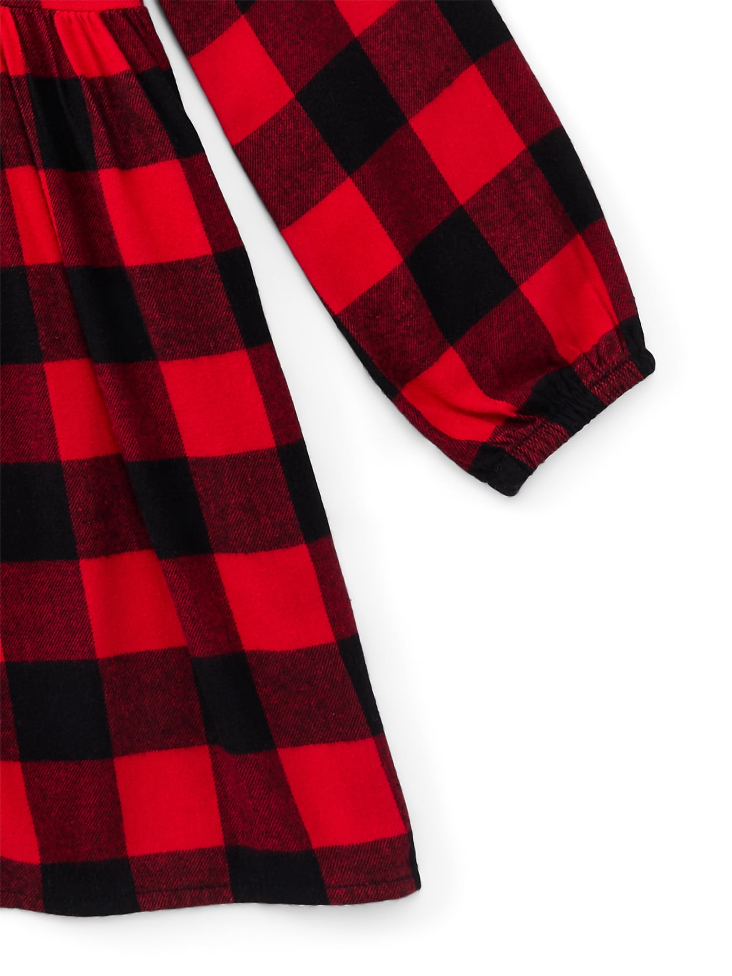 Wonder Nation Girls Long Sleeve Flannel Dress, Sizes 4-18 & Plus