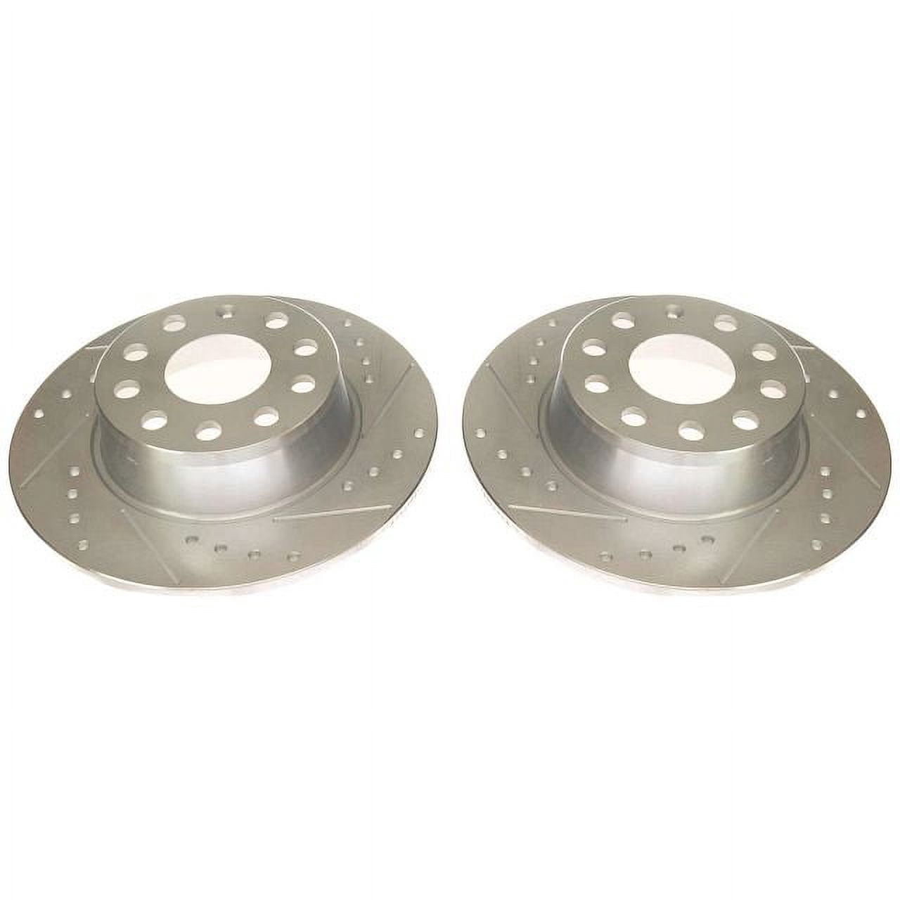 Power Stop Rear Pair of Drilled and Slotted Brake Rotor EBR1697XPR Fits 2019 Volkswagen Jetta