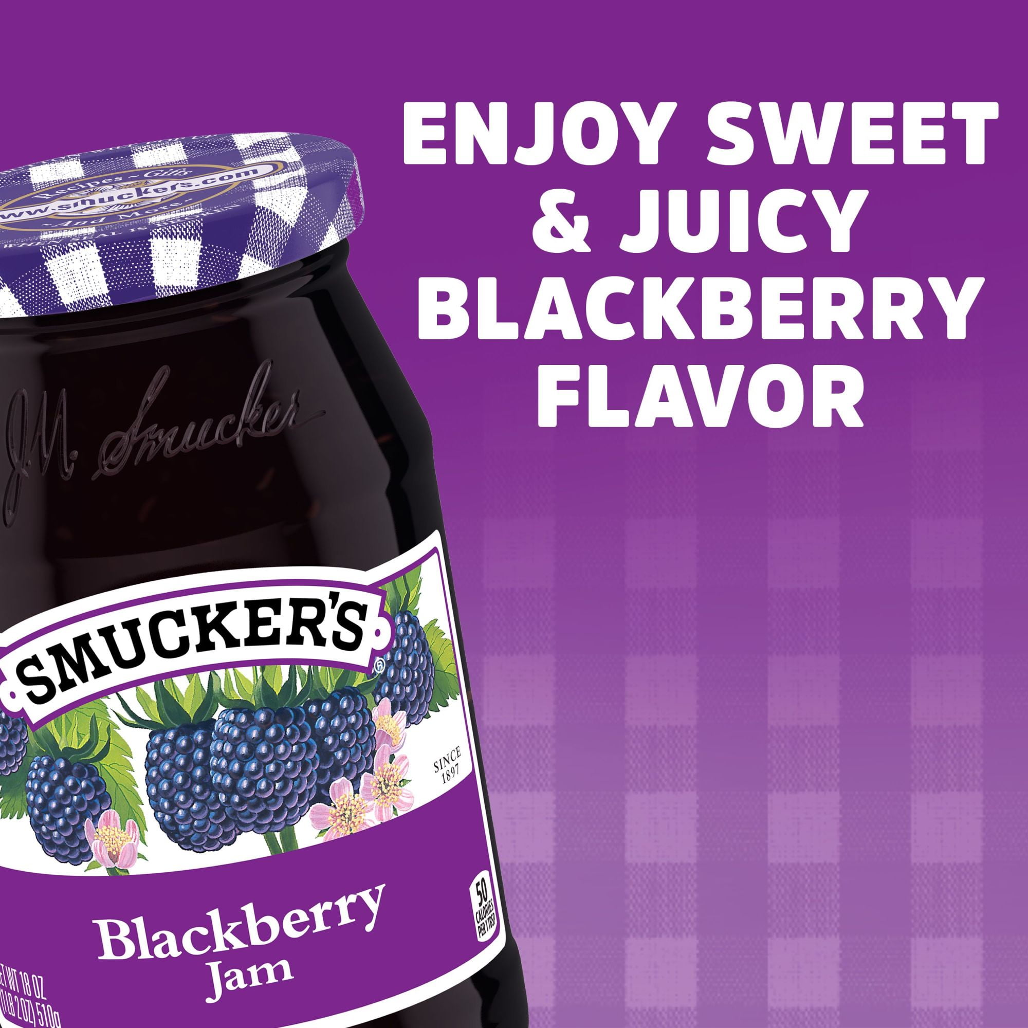 Blackberry JAM Lemongrass Smucker's Natural Non-GMO Blackberry Fruit Spread, 17.25