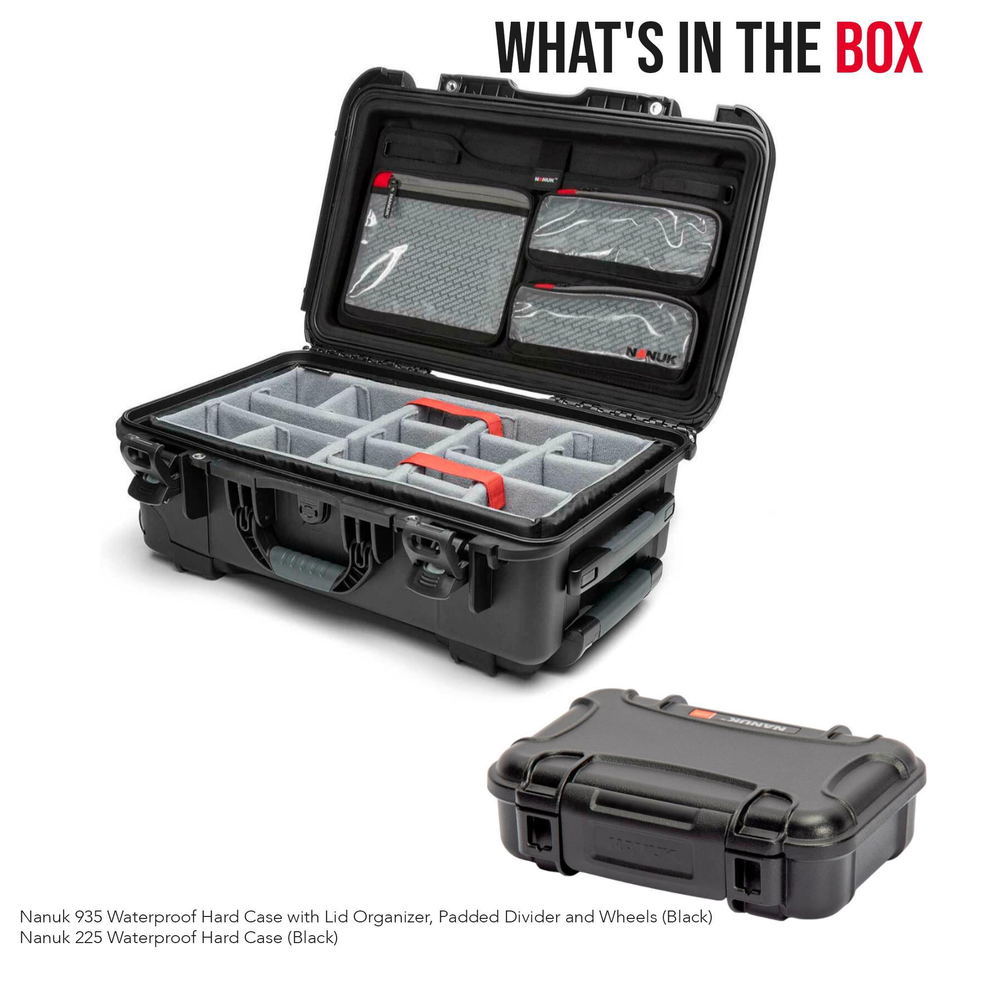 Nanuk 935 Waterproof Hard Case with Lid Organizer, Padded Divider