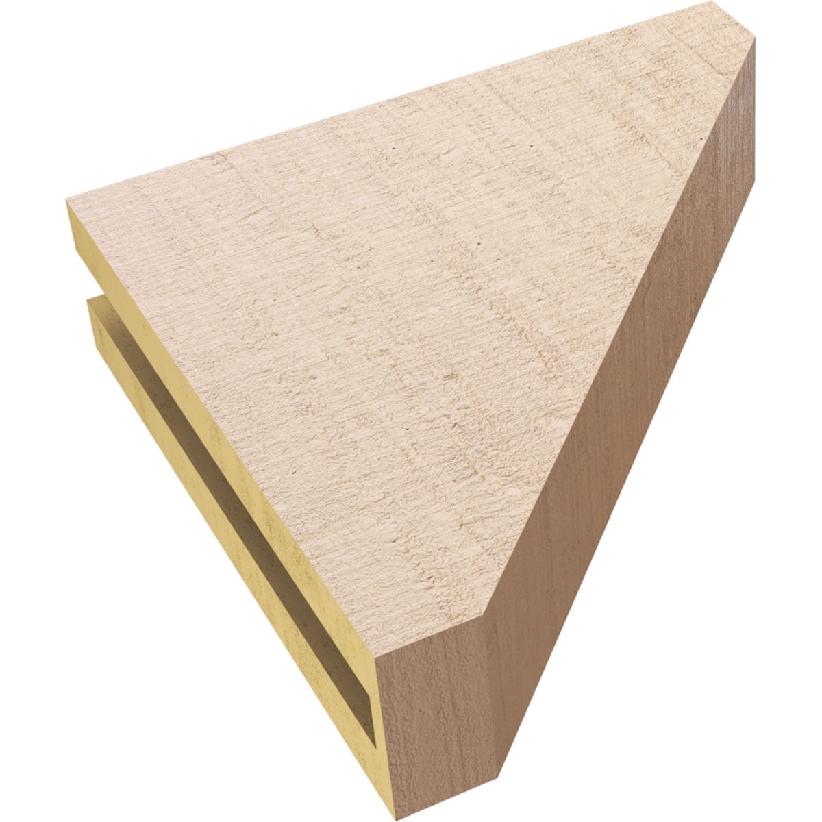 3"W x 12"D x 12"H Thin Concord Rough Cedar Woodgrain TimberThane Corbel, Primed Tan