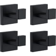 thumbnail image 1 of Ganchos de Pared Cuadrados4pzs | Acero Inoxidable304, Montaje con Tornillos Ocultos, Perchero Gancho para Toallas y Abrigos (4, Negro Mate), 1 of 8