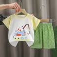thumbnail image 2 of UAYOTSE Soft Comfortable Toddler Pajamas Set Short Sleeve Top & Elastic Shorts Unisex Sleepwear Homewear Dailywear for Little Big Kids Spring Summer,Sizes 3-9 Months, 2 of 4