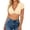 Light Yellow, variant on Women's Mimi Cropped Top V Neck Short Sleeve Summer Casual Button Crop Tops for Daily & Workout Wear