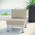 thumbnail image 4 of Silver Beige Shore Armless Outdoor Patio Aluminum Chair, 4 of 4