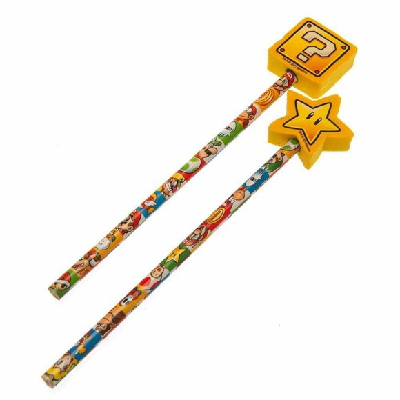 Super Mario Colour Block Pencil Set (Pack of 2)