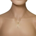 thumbnail image 2 of Sterling Silver White Clear Cubic Zirconia Latin Cross Pendant Necklace, 18", 2 of 5