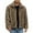 Khaki, variant on Xzbqbs Men's Faux Fur Jacket Fuzzy Fleece Open Front Cardigan Jackets Casual Fleece Jacket Fashion Winter Warm Coats with Pockets