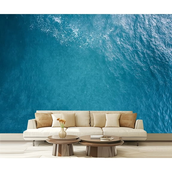 Peel and Stick Wallpaper Waterproof Aerial view ocean surface Wall Mural Decor Self Adhesive and Removable 69in x 98in