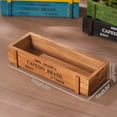 thumbnail image 2 of Natural Wood Rectangle Planter Box (8.66*3.54*1.97") Garden Planter Wooden for Outdoor Plants Vegetables Herbs, Multiple Color Choices Rustic Wooden Planters, Indoor Decorative Box（Brown）, 2 of 7