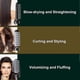thumbnail image 3 of 750W Blower Brush 3 in 1 Hair Dryer Brush Portable Hair Dryer Volumizer Hot Air Brush Comb Straightener Curling Iron with 3 Comb Heads, 3 of 4