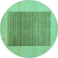 thumbnail image 1 of Ahgly Company Indoor Round Abstract Turquoise Blue Modern Area Rugs, 6' Round, 1 of 4