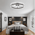 thumbnail image 3 of Oaks Aura 20in. LED Indoor Black Bladeless Low Profile Ceiling Fan Flush Mount Smart App Remote Control Dimmable Lighting, 3 of 5