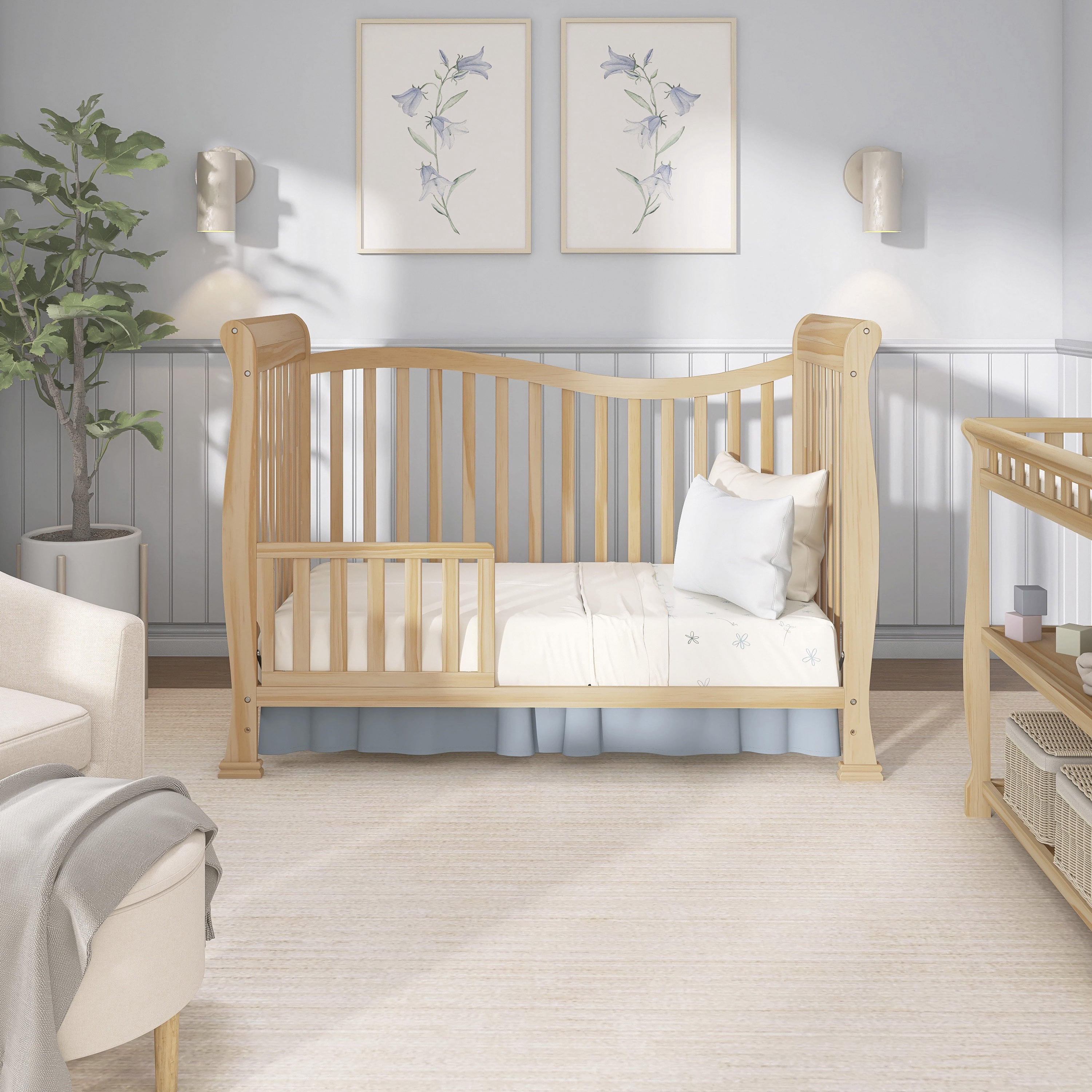 Dream On Me Violet 7-in-1 Convertible Life Style Crib, Natural