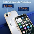 thumbnail image 3 of Dteck Magnetic for iPhone 16E (2025), Shockproof Ultra Slim Plating Electroplated PC TPU Drop-Resistant Cover Stylish Anti-Scratch Protection Shell Support Wireless Charging Cover, White, 3 of 7