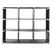 IVV 9-Cube Storage Organizer, DIY Storage Shelf, Open Bookshelf, Black