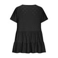 thumbnail image 6 of RYRJJ Womens Plus Size Summer Tops Eyelet Short Sleeve Peplum Babydoll Shirts Crew Neck Tunics Casual Ruffle Hem Blouse Loose Fit Tees, 6 of 7