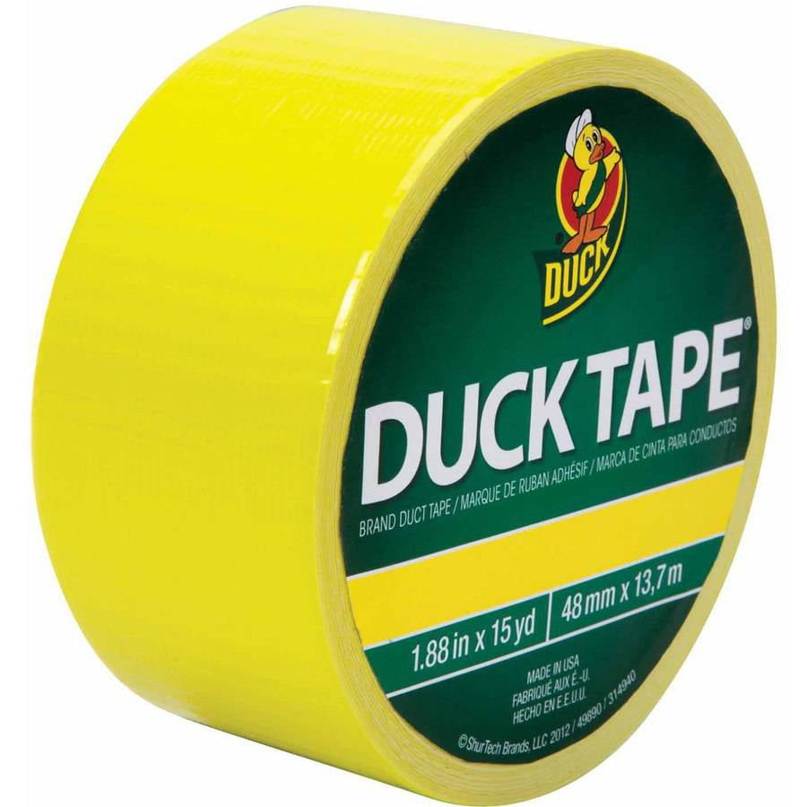 Duck Tape Colored Duct Tape, 1.87" x 15 Yards, Neon Yellow Walmart