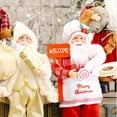 thumbnail image 6 of Christmas Sitting Santa Hand Crafted Cute Santa Claus Figurines Doll with Gift Bag and Little Bear Christmas Decoration for Home Office Table Xmas Party Ornament Gift (12 Inch), 6 of 7