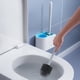 thumbnail image 4 of Juego de cepillos de baño con mango largo, para el hogar, sin esquinas muertas, 2 en 1, con artefacto, estante y cepillo de limpieza, 4 of 8