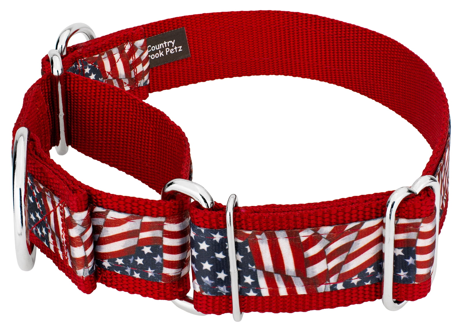 Country Brook Petz® Patriotic Tribute Signature Martingale Dog Collar, 1 1/2 inch, Large