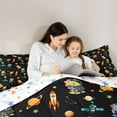 thumbnail image 4 of Manfei Cute Dinosaur Astronaut 7-Piece Bedding Comforter Set,Cartoon Rocket Planet King Bedding Sets,Kawaii Stars Print Bed Sheets For Boy,Ultra Soft Home Decor Reversible, 4 of 8