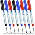 thumbnail image 1 of 8 marcadores de agujeros profundos, marcador permanente de punta larga de 30 mm para lugares de trabajo de precisión para madera, metal, herramientas artesanales (3 azules, 3 rojos, 2 negros) ER, 1 of 5