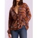thumbnail image 3 of Suéter PRETTYGARDEN 2025 a Rayas con Cuello en V y Botones Talla Grande, 3 of 4
