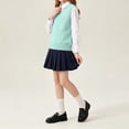 thumbnail image 6 of Jalioing Sweater Vest for Girls Boys Sleeveless V Neck Pullover Vest Kids Teen Plain School Uniform Sweater 5-17 Years, 6 of 8