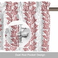 thumbnail image 6 of Red Gray Botanical Kitchen Curtain Valances for Windows Farmhouse Short Curtains, Pastoral Spring Summer Leaf Aesthetics Rod Pocket Valance Curtain for Bedroom Cafe Living Room, 6 of 8