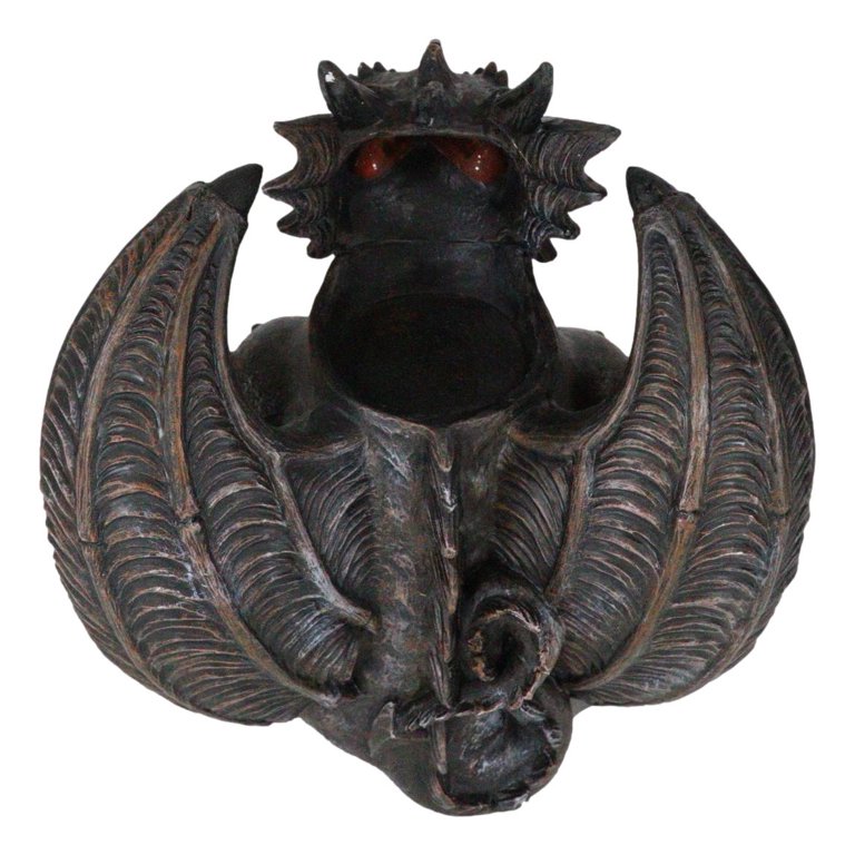 Gothic Winged Dragon Guard Gargoyle With Translucent Eyes Candle