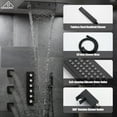 thumbnail image 4 of CASAINC 4-Spray Dual Shower Head 20 in. x 24 in. Ceiling Mount Fixed and Handheld Shower Head 2.5 GPM with 3-Jet in Matte Black, 4 of 10