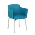 thumbnail image 5 of Milan Denise Turquoise Blue Faux Leather Club Arm Chair with Swivel (Set of 2), 5 of 12