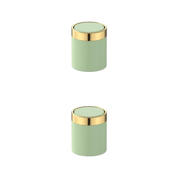 Matsuzay Cubo de basura Amplia aplicación y características convenientes Cubo de basura de apertura y cierre silencioso con tapa verde matcha 1.5L 2Conjunto