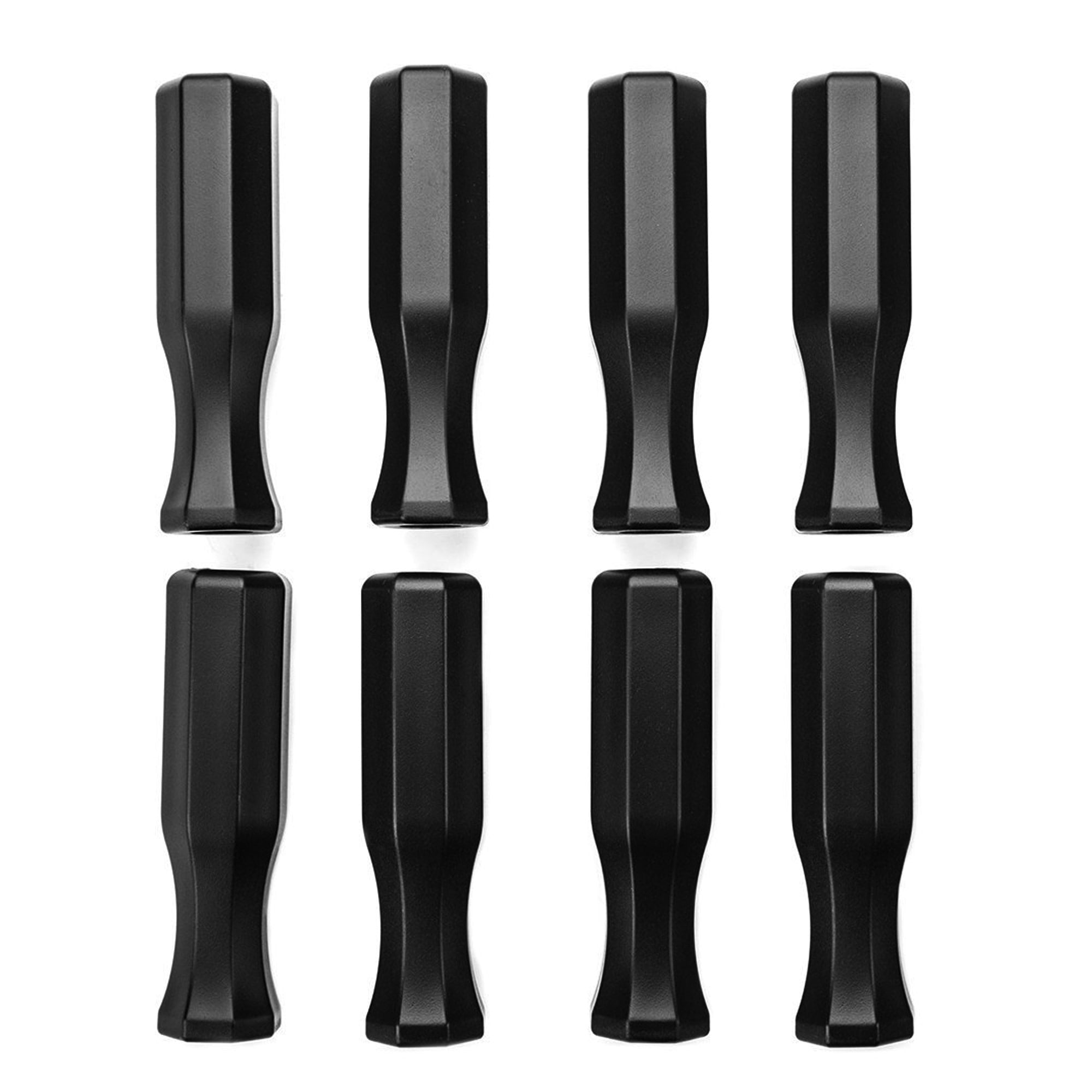 Foosball Handle Set of 8 New Black Rubber Ribbed Baby Style Grip 