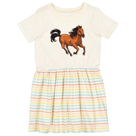 Inktastic Wild Mustang Horse Galloping Girls Toddler Dress