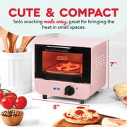Dash Mini Toaster Oven for Bread, Bagels, Cookies, Pizza, Paninis & More with Baking Tray, Rack, Auto Shut Off Feature, Pink