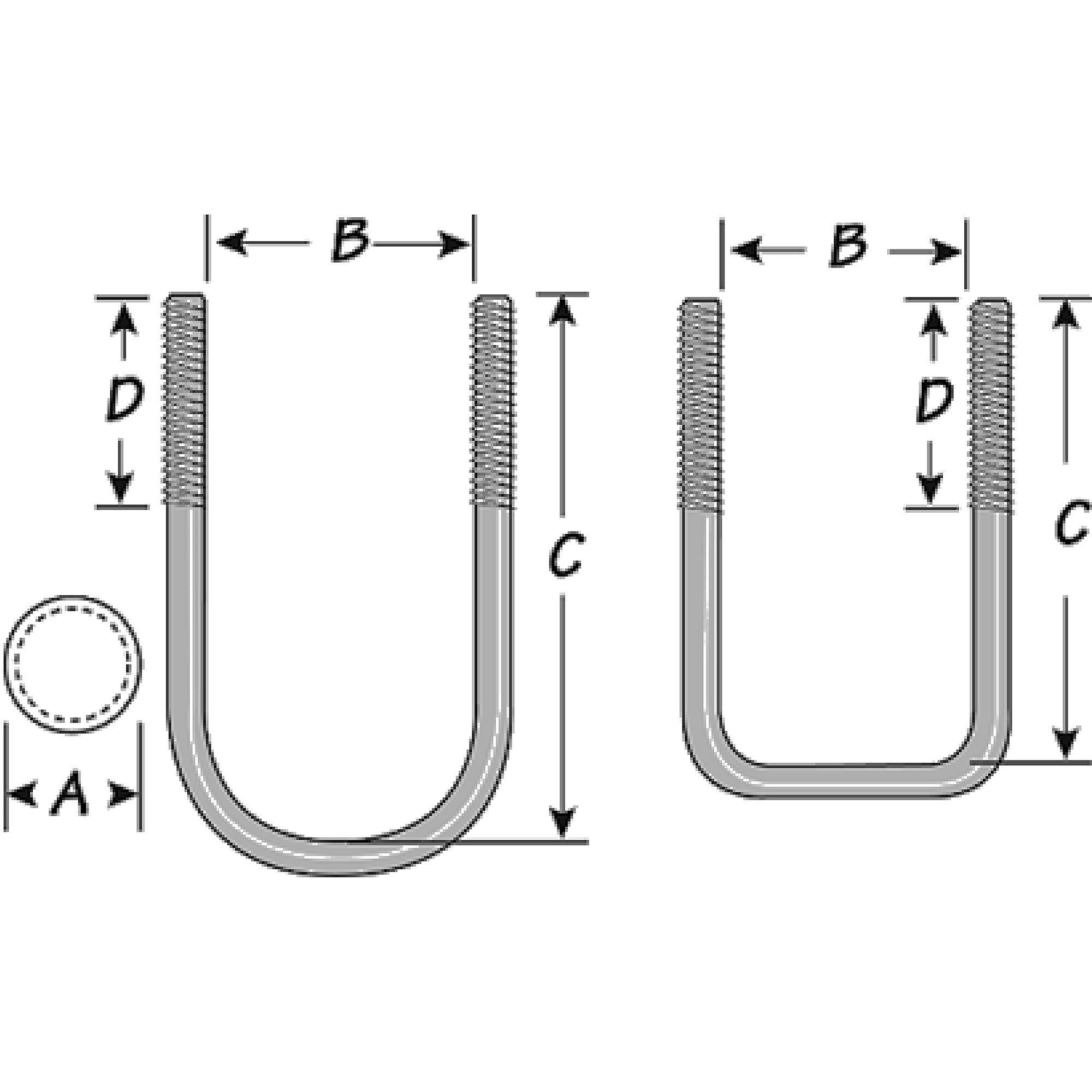 Tie Down Engineering Galvanized UBolt Kit