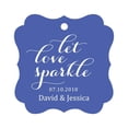 thumbnail image 1 of Darling Souvenir Custom Let Love Sparkle Wedding Hang Tags Personalized Fancy Frame Paper Tags -Cornflower Blue-50 Tags, 1 of 1