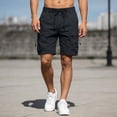 thumbnail image 4 of gbyLJF Mens Cargo Shorts Elastic Waist Drawstring Casual Shorts Loose Fit Hiking Travel Shorts with Pockets, 4 of 8