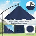 thumbnail image 6 of Costway 10 ft Navy Cantilever Solar Powered 32 LED Lighted Patio Offset Umbrella, 6 of 9
