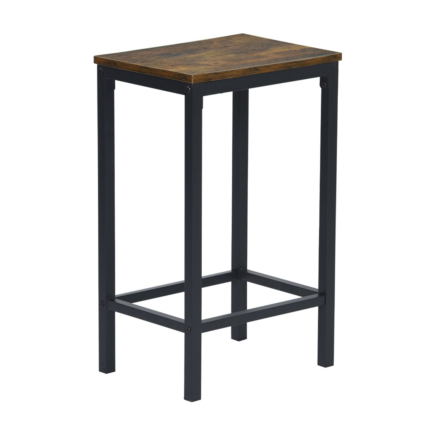 Homy Casa 35.4" Bar Table with 2 Stools, 3-Piece Set, Brown, Perfect for Small Spaces and Home Bars