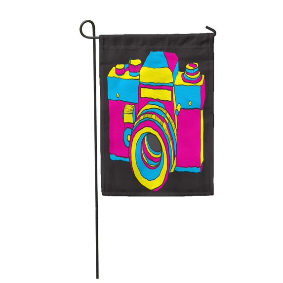SIDONKU Hipster Vintage Camera Photography Popart Shoot Aged Andy Warhol Garden Flag Decorative Flag House Banner 12x18 inch