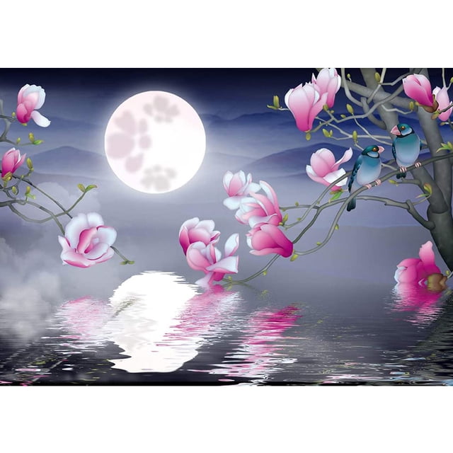 Pintura de diamante (DE2163) Flor de magnolia 5D Kits de bricolaje Resina Ronda completa 30x40cm Hugtrwg Para estrenar