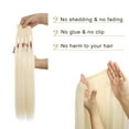 thumbnail image 4 of MY-LADY Invisible Wire Hair Extensions Adjustable Size Synthetic Hair Hairpieces for Women Long Straight Heat Resistant Fiber No Clip 20inch bleach blonde, 4 of 8