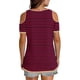 thumbnail image 4 of Tops de Algodón para Mujeres Tira Impresa Manga Corta Cuello en V Fuera Del Hombro, Top de Moda para el Uso Diario, 4 of 9