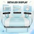 thumbnail image 4 of Gaming Chair, Video Game Chair with Footrest and Massage Lumbar Support, Ergonomic Computer Chair Height Adjustable with Swivel Seat and Headrest (White), 4 of 7